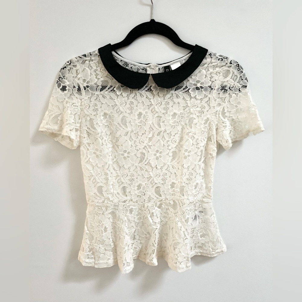 H&M Lace Peplum Top